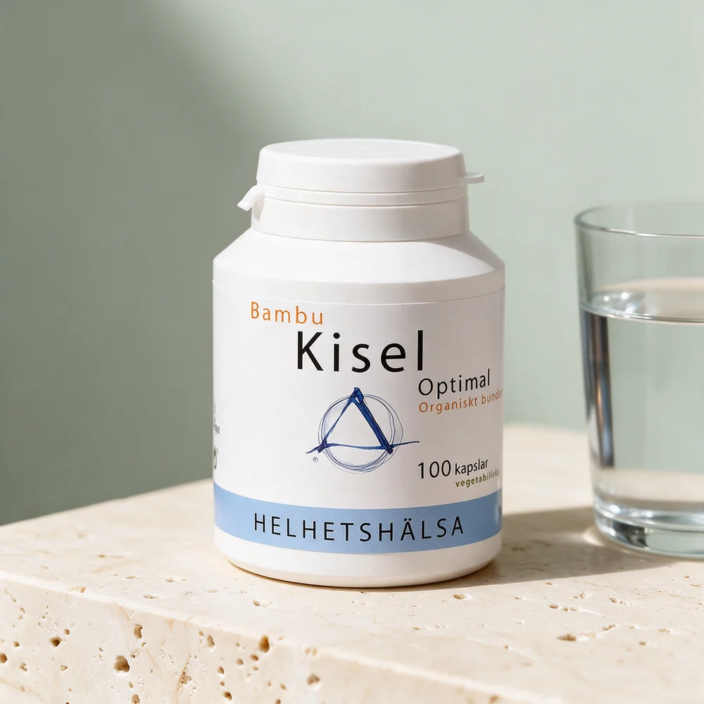 Helhetshälsa Kisel Optimal, boks med 100 vegetabilske kapsler med bambusekstrakt