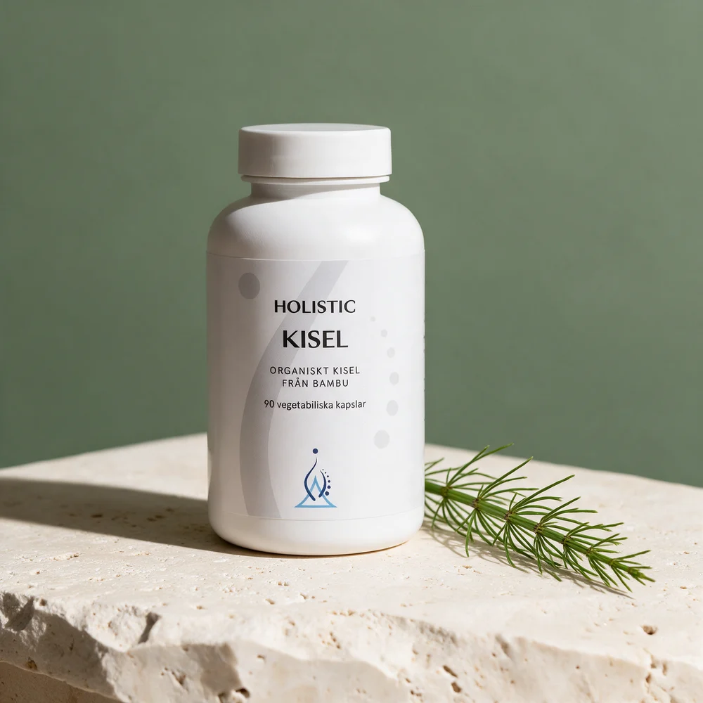 Holistic Kisel, hvit boks med 90 vegetabilske kapsler organisk kisel fra bambu