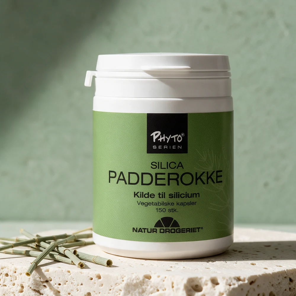 Natur-Drogeriet Silica Padderokke, boks med 150 vegetabilske kapsler