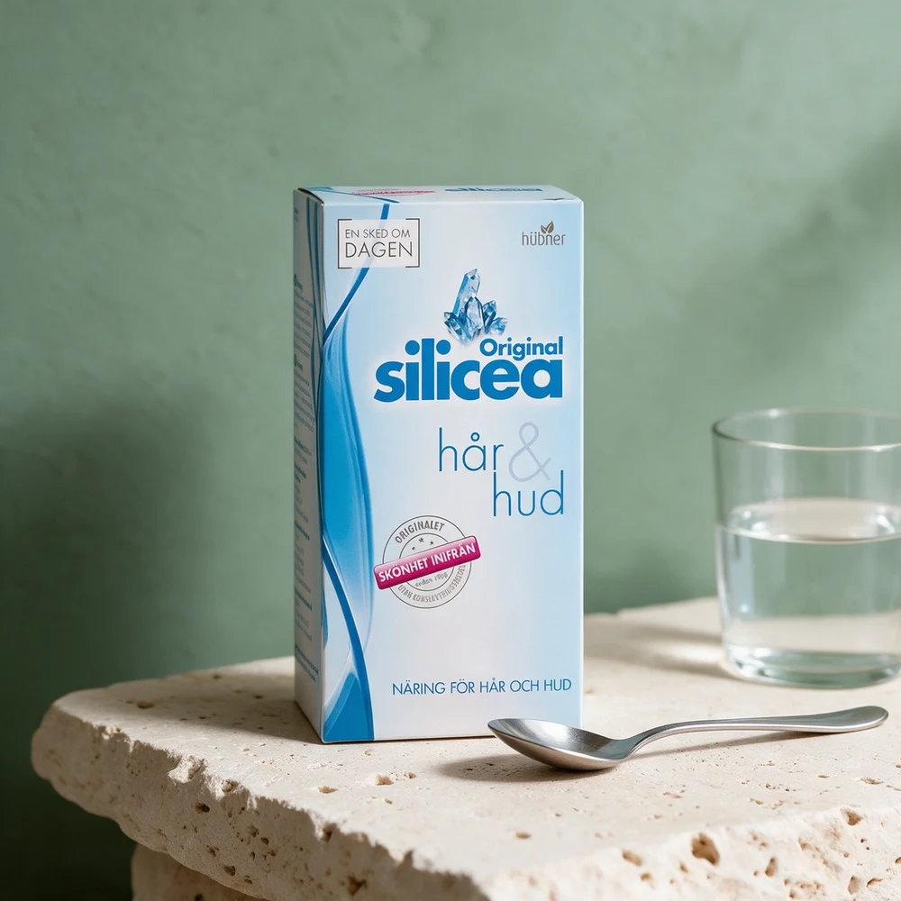 Silicea Kiselgel, kartong med 500 ml kiselgel og én skje om dagen