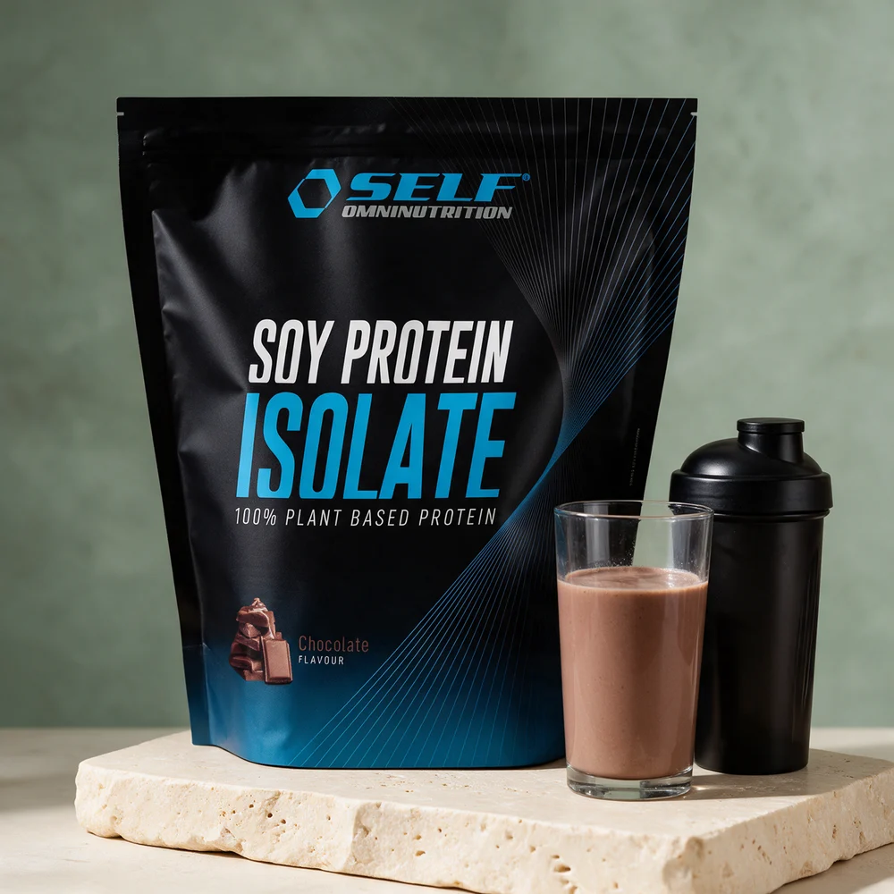 Self Omninutrition Soya Protein Isolate, pose med 1 kg og sjokoladesmak