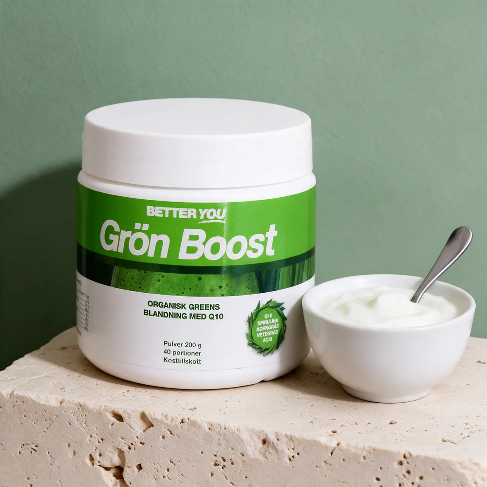 Better You Grön Boost Naturell 200 g, boks med 40 porsjoner