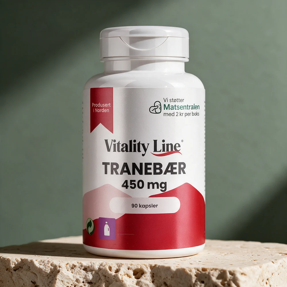 Vitality Line Tranebær 450 mg, boks med 90 kapsler