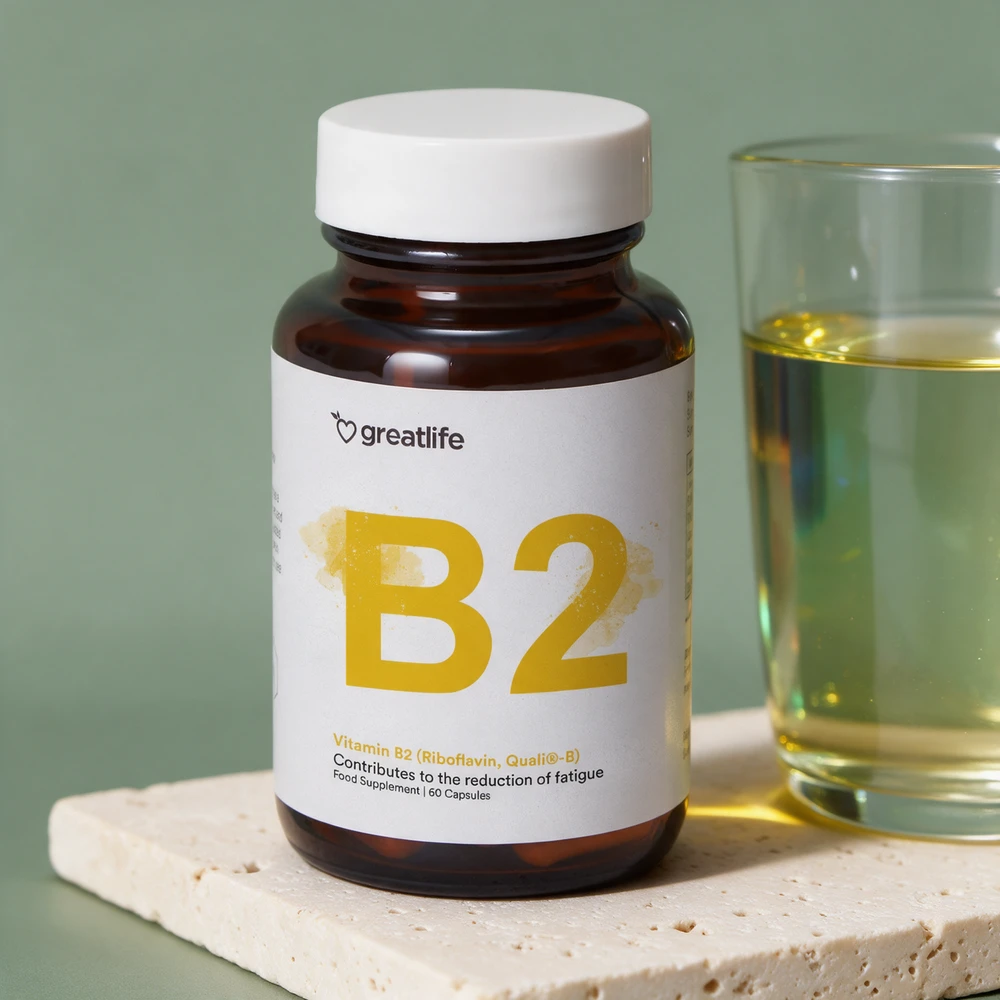 Greatlife Vitamin B2, brunt glass med 60 kapsler