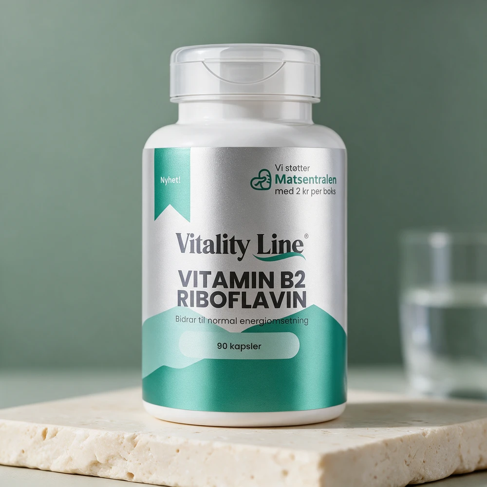 Vitality Line Vitamin B2 Riboflavin, boks med 90 kapsler