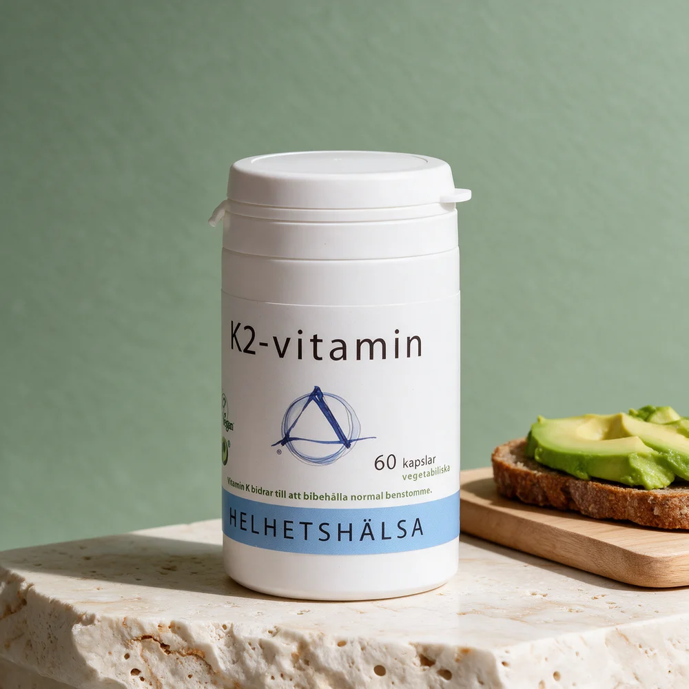 Helhetshälsa K2-vitamin, boks med 60 vegetabilske kapsler med 100 µg MK-7