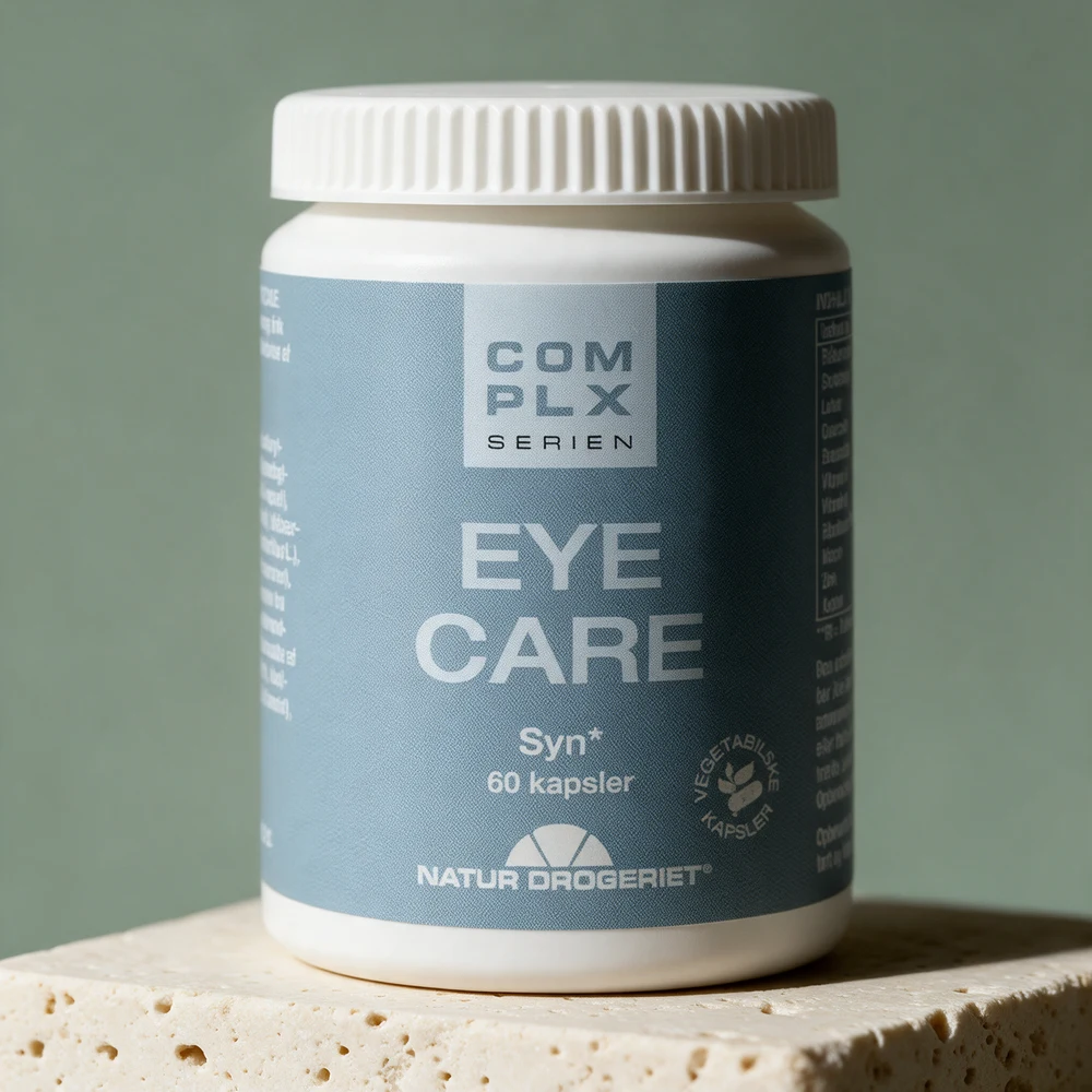 Natur-Drogeriet Eye Care, grå-blå boks med 60 plantekapsler