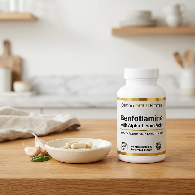 California Gold Nutrition Benfotiamin + alfa-liponsyre produktbilde