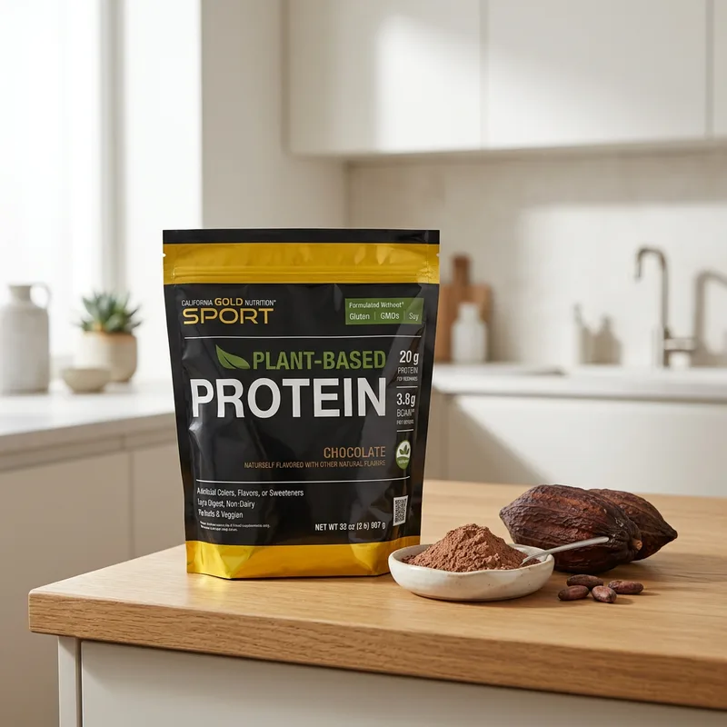 California Gold Nutrition Sport Plant-Based Protein, Sjokola produktbilde