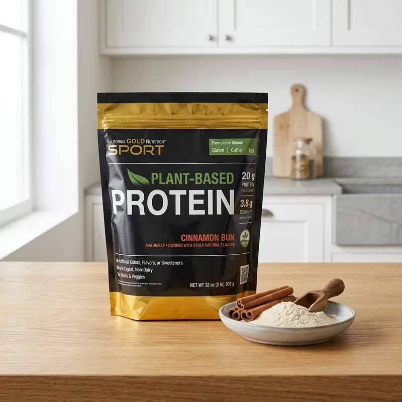California Gold Nutrition Sport Plant-Based Protein, Cinnamo produktbilde