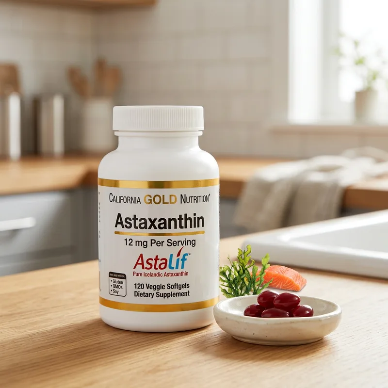 California Gold Nutrition Astaxanthin 12 mg (120 kapsler) produktbilde