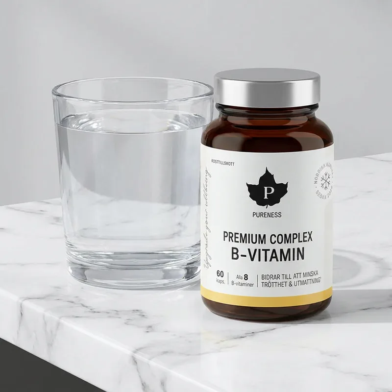 Pureness Premium Complex B-Vitamin 60 kapsler i hverdagsmiljø
