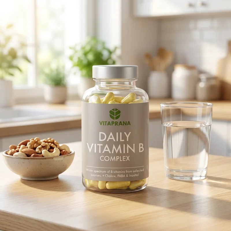 Vitaprana Daily Vitamin B Complex 100 kapsler i hverdagsmiljø