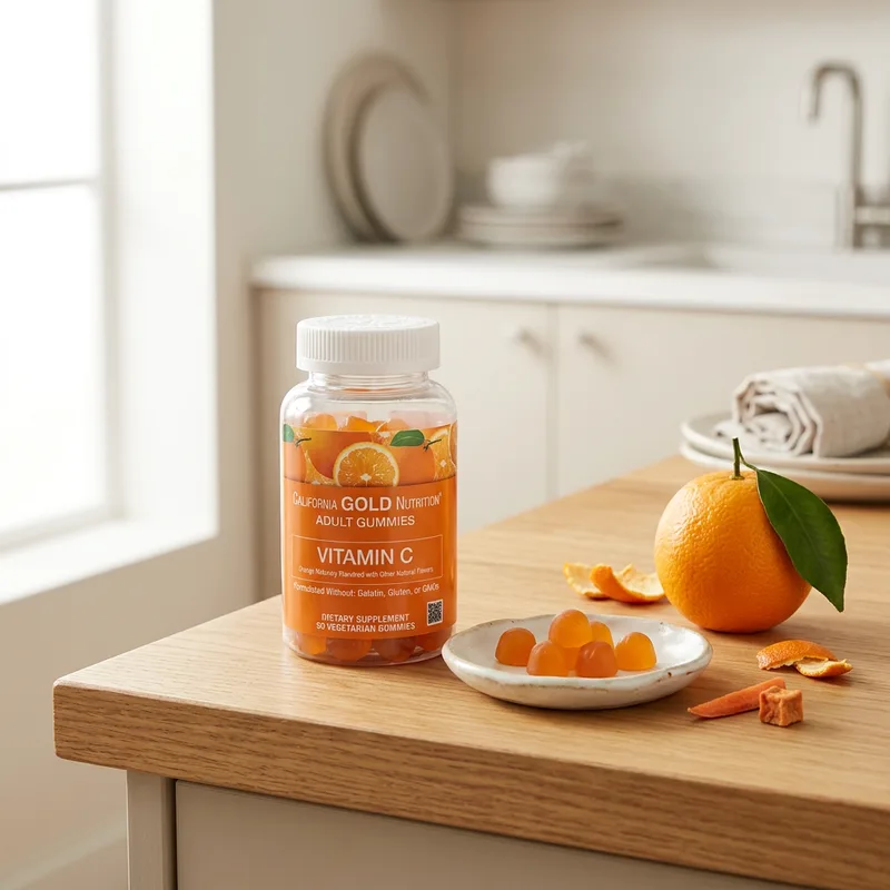 California Gold Nutrition Vitamin C Gummies med A-vitamin fr produktbilde