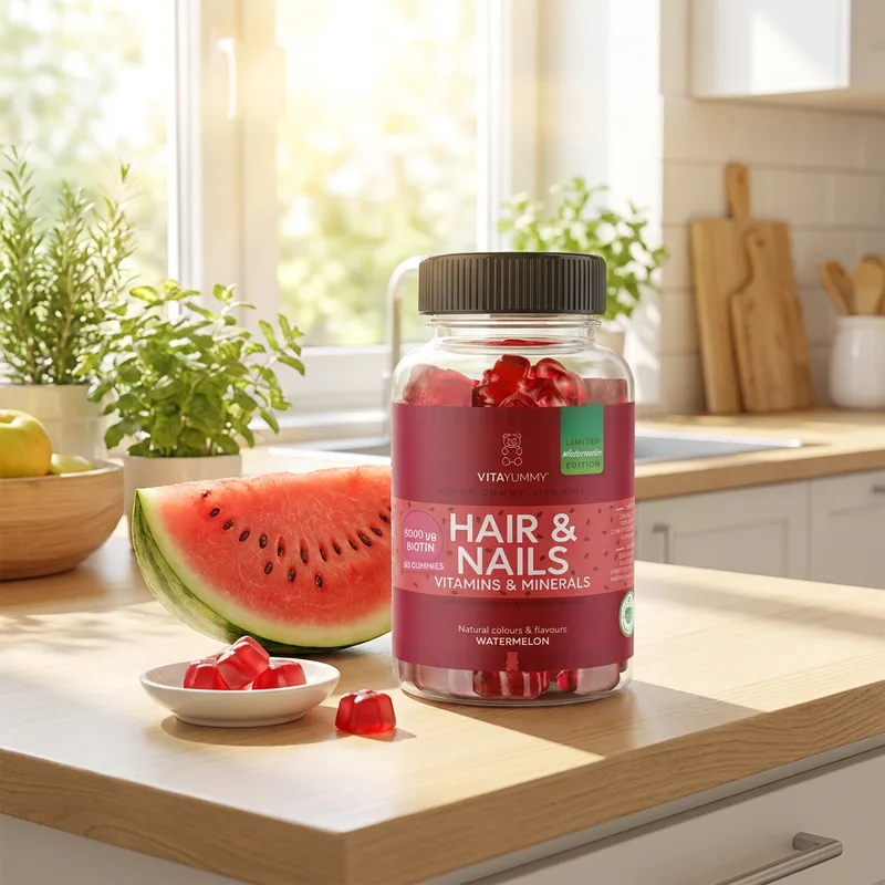 VitaYummy Hair & Nails 60 gummies i hverdagsmiljø