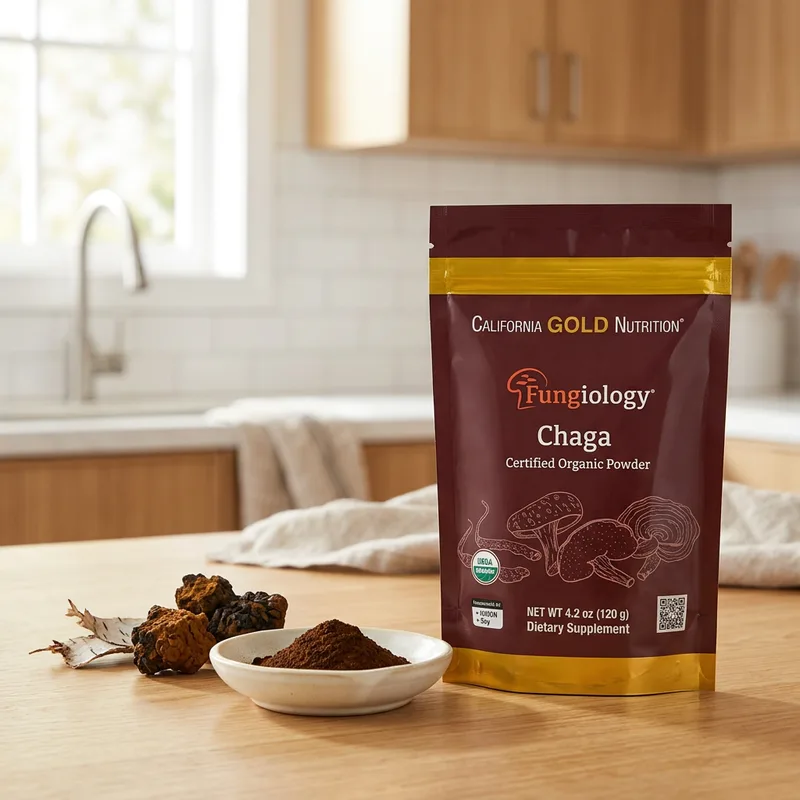 California Gold Nutrition Chaga-pulver produktbilde