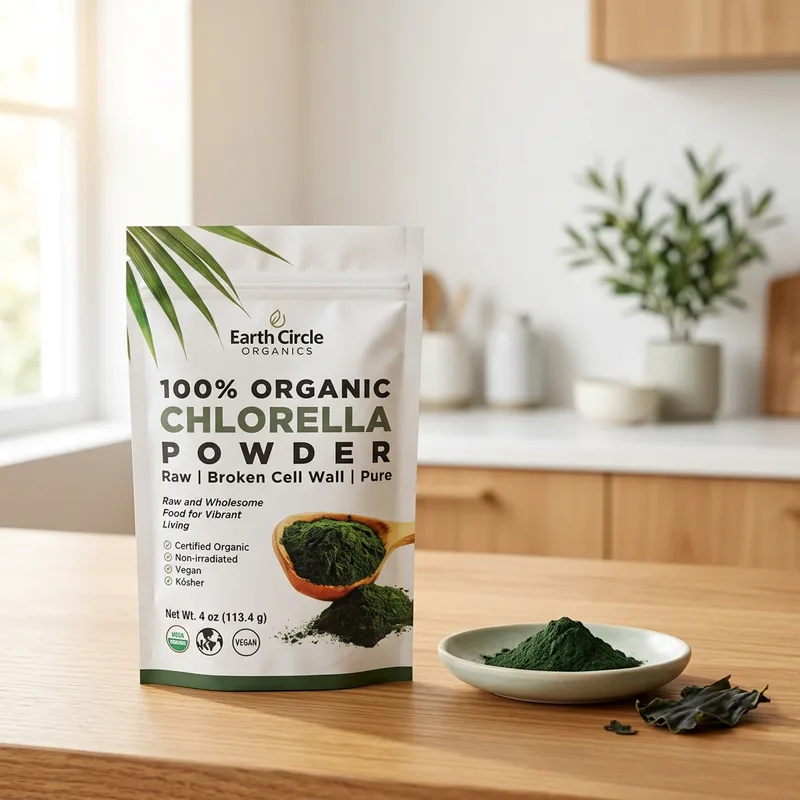 Earth Circle Organics Økologisk Chlorella-pulver produktbilde