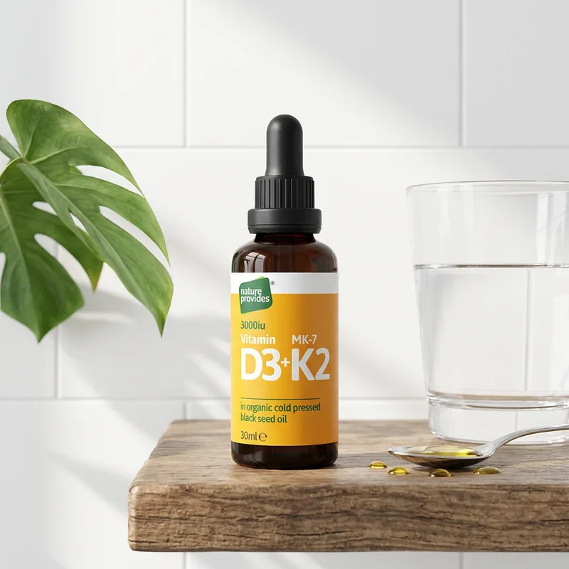 Nature Provides Flytende D3 & K2 30 ml i hverdagsmiljø
