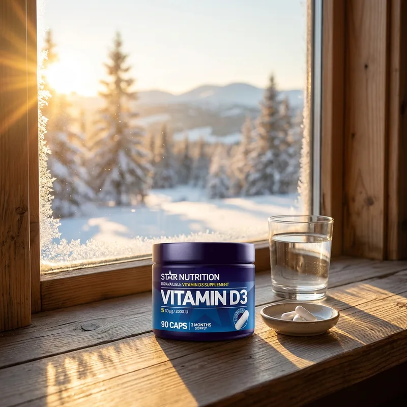 Star Nutrition Vitamin D3 90 kapsler i hverdagsmiljø