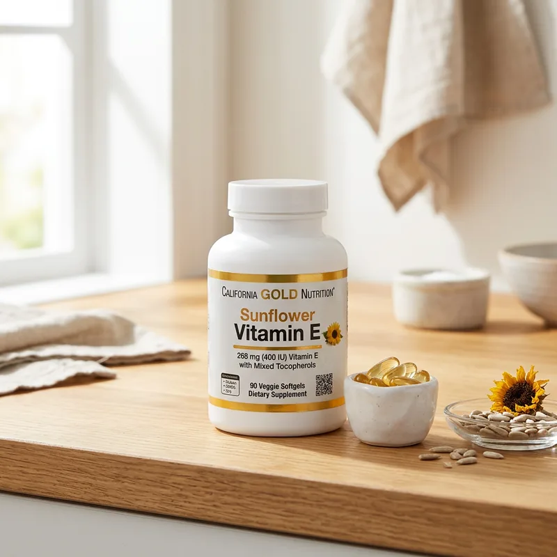 California Gold Nutrition Vitamin E med blandede tokoferoler produktbilde