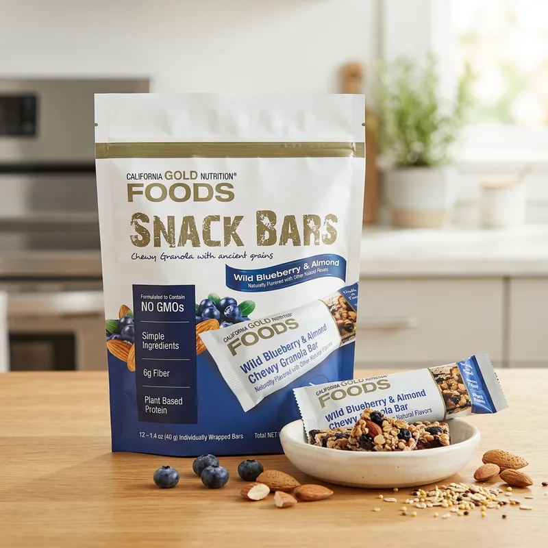California Gold Nutrition Wild Blueberry & Almond Chewy Gran produktbilde