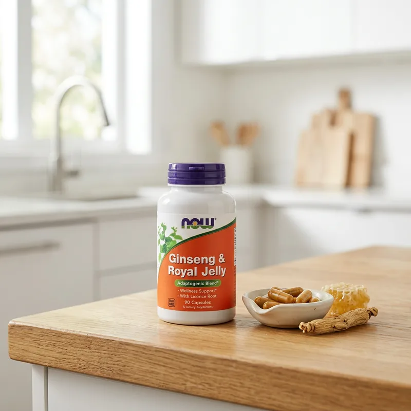 NOW Foods Ginseng og dronninggelé (90 kapsler) produktbilde