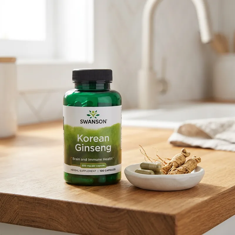 Swanson koreansk ginseng 500 mg (100 kapsler) produktbilde
