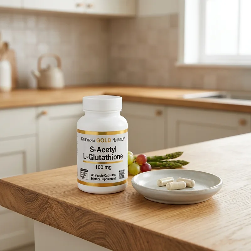 California Gold Nutrition S-Acetyl L-Glutation, 100 mg produktbilde