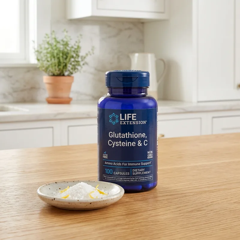 Life Extension Glutation, Cystein og Vitamin C produktbilde