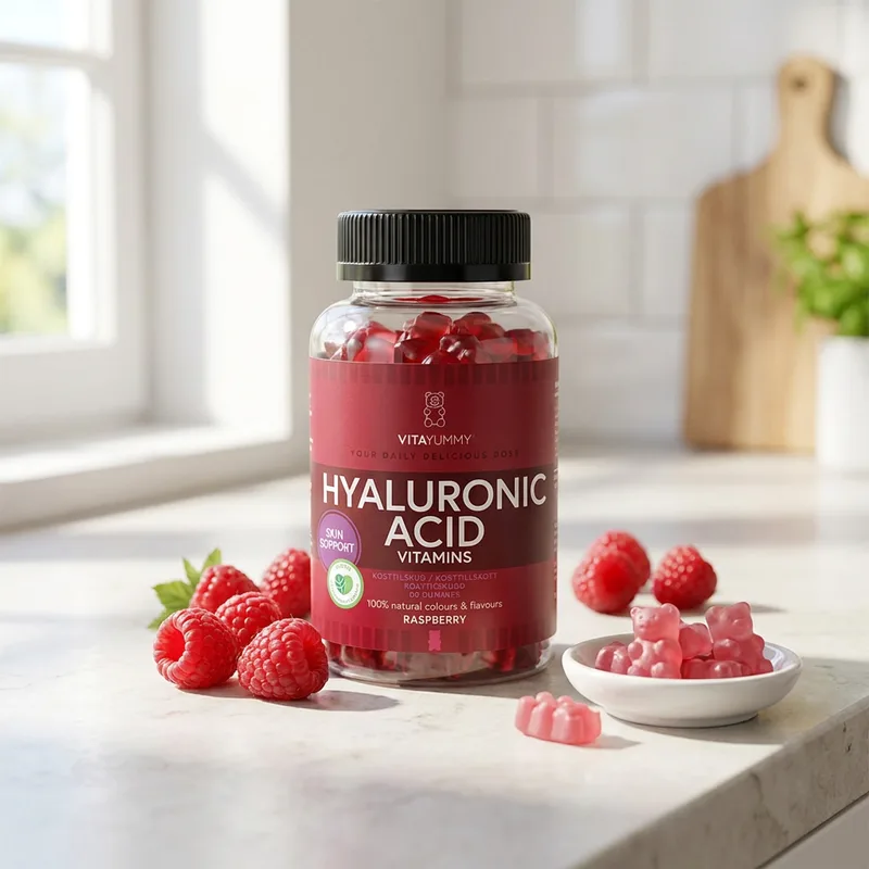 VitaYummy Hyaluronic Acid 60 gummies i hverdagsmiljø