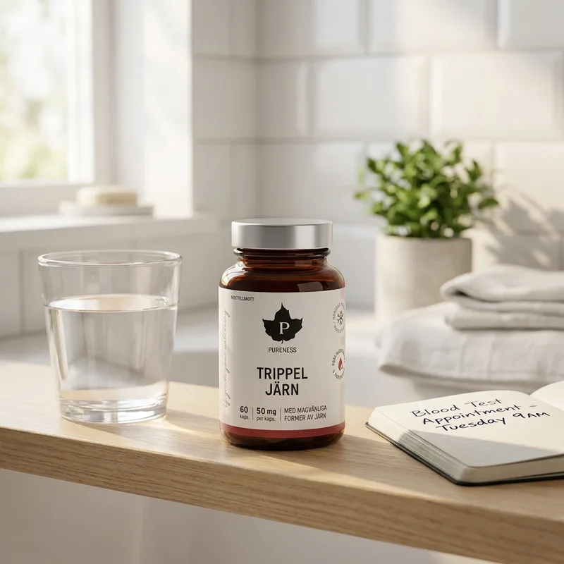 Pureness Trippel Jern 60 kapsler i hverdagsmiljø