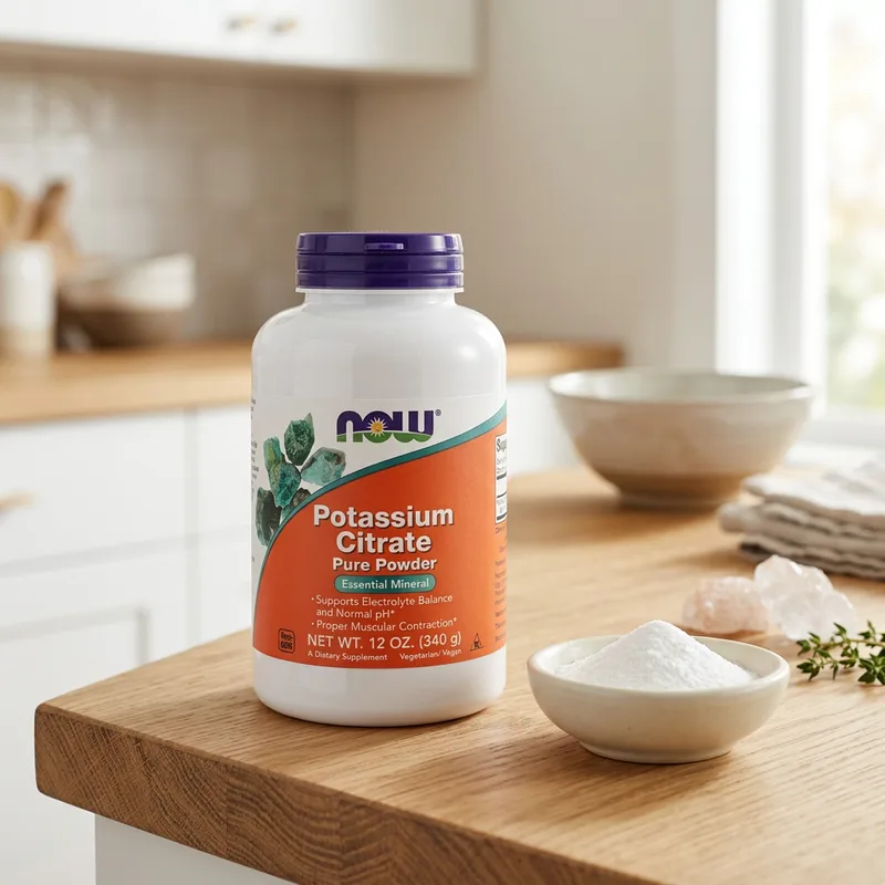 NOW Foods Potassium Citrate rent pulver produktbilde