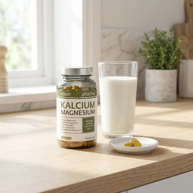 Elexir Pharma Kalsium Magnesium 120 tabletter i hverdagsmiljø