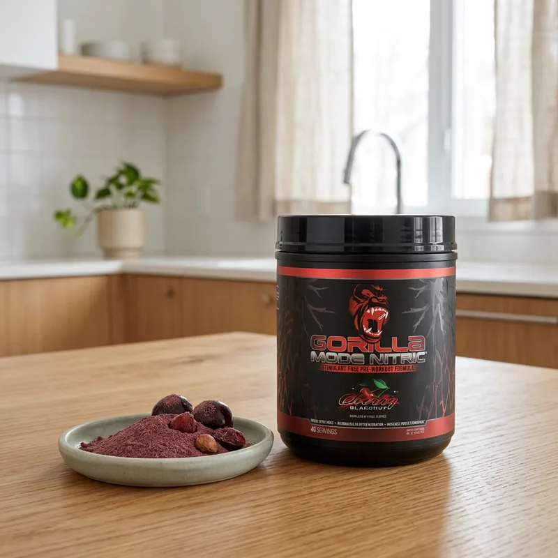 Gorilla Mind Mode Nitric Stimulant Free – Cherry Blackout produktbilde