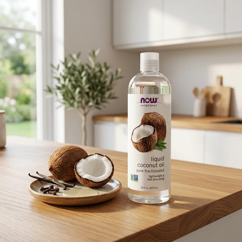 NOW Foods Liquid Coconut Oil, Fractionated (473 ml) produktbilde
