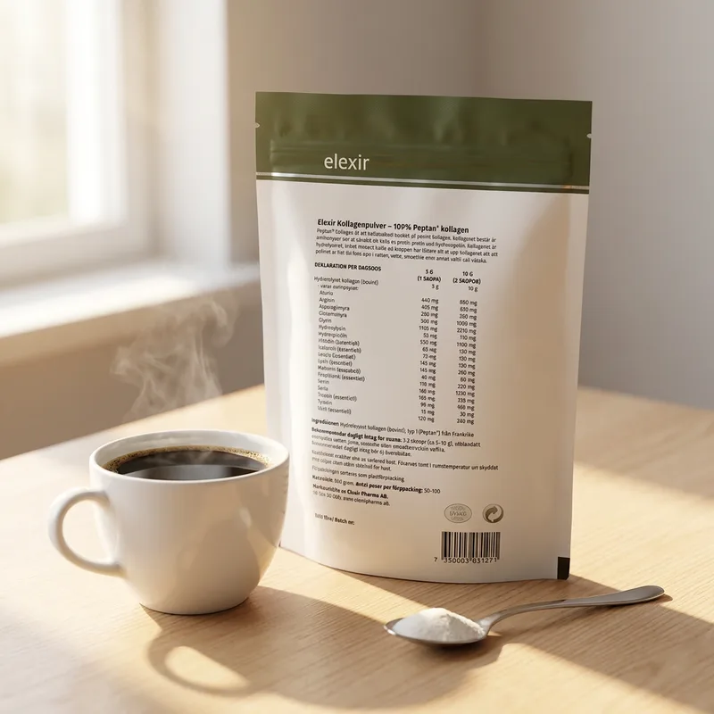Elexir Pharma Kollagen 100 % Peptan 500 g i hverdagsmiljø