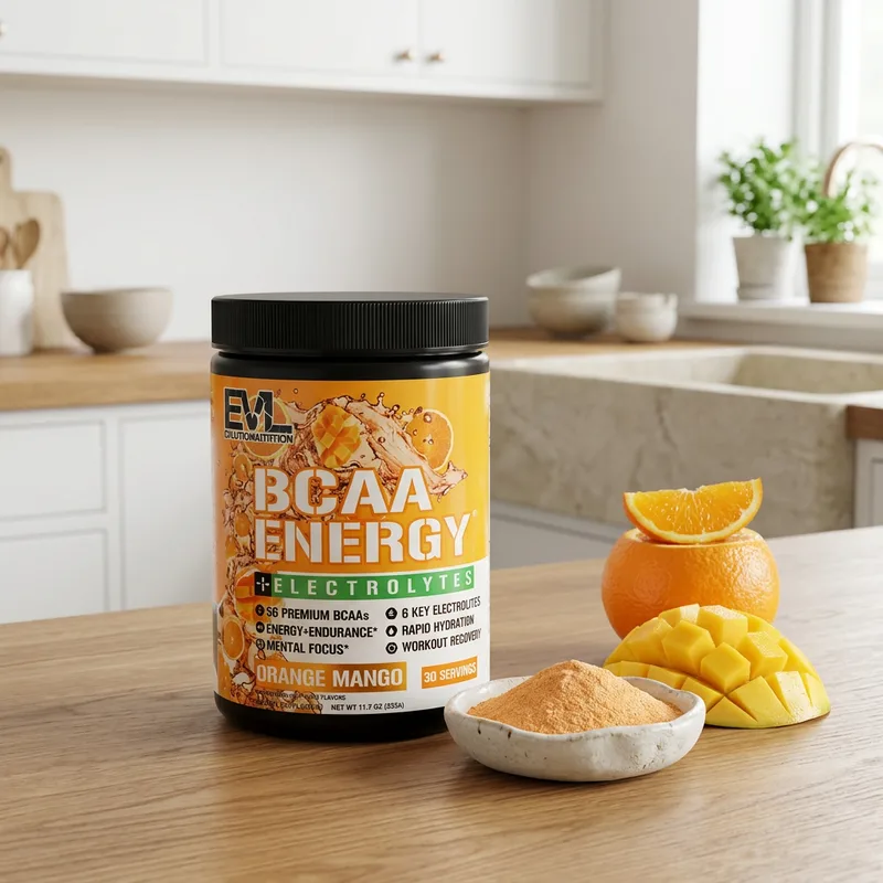 EVLution Nutrition BCAA Energy Plus Electrolytes – Orange Ma produktbilde