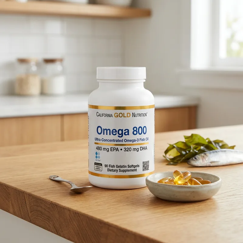 California Gold Nutrition Omega 800 Konsentrert Fiskeolje produktbilde
