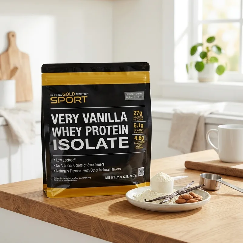 California Gold Nutrition Whey Protein Isolate Vanilje med ø produktbilde