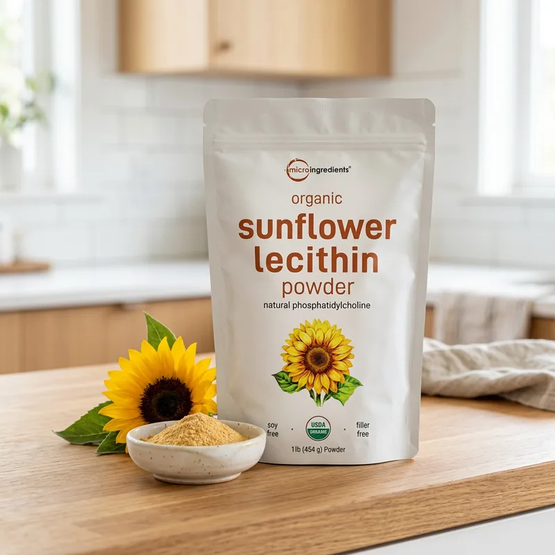 Micro Ingredients Økologisk Solsikkelecitin, pulver, 454 g produktbilde