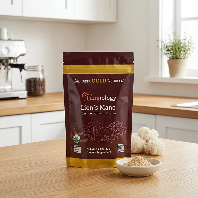 California Gold Nutrition Fungiology Organic Lion's Mane Pul produktbilde