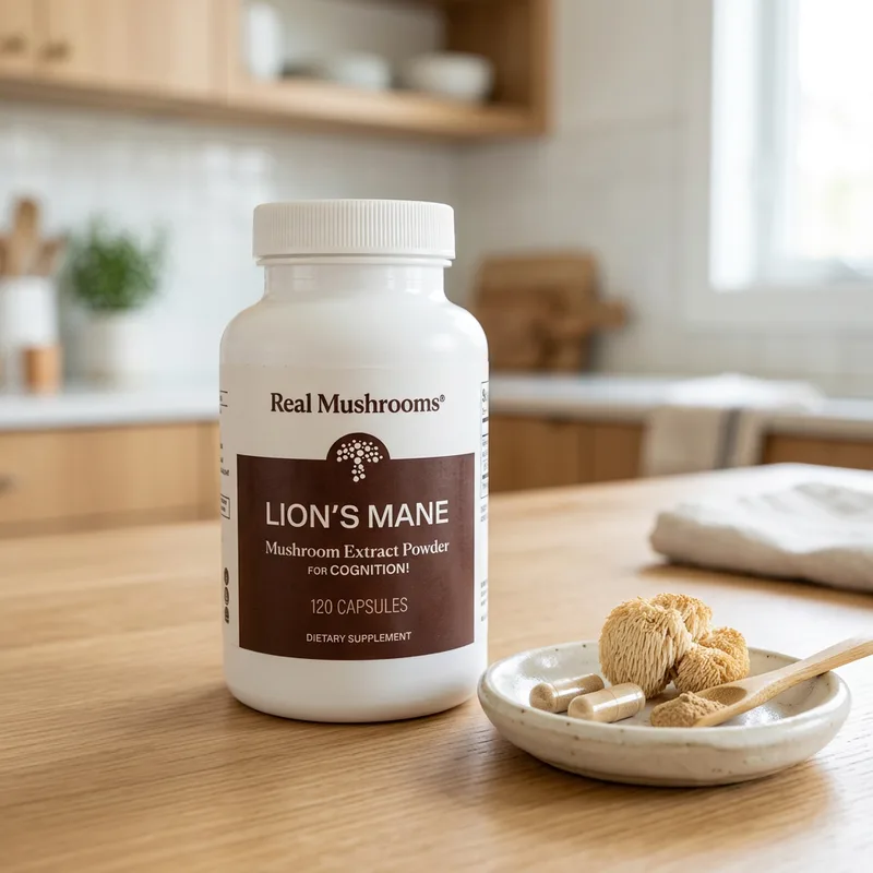 Real Mushrooms Lion's Mane Extrakt, 120 kapsler produktbilde