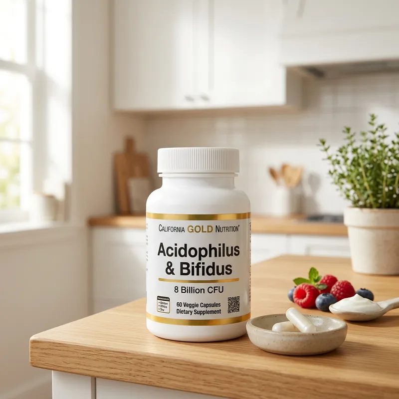 California Gold Nutrition Acidophilus and Bifidus – probioti produktbilde