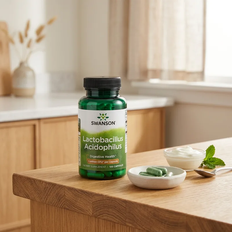 Swanson Lactobacillus Acidophilus – 1 milliard CFU, 100 kaps produktbilde