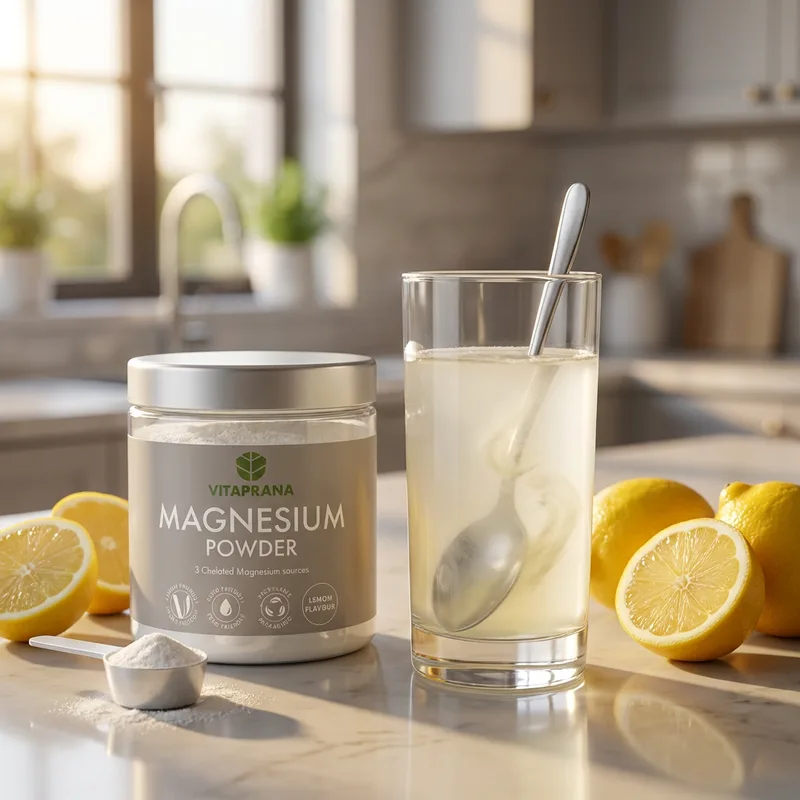 Vitaprana Magnesium Powder 210 g Lemon i hverdagsmiljø