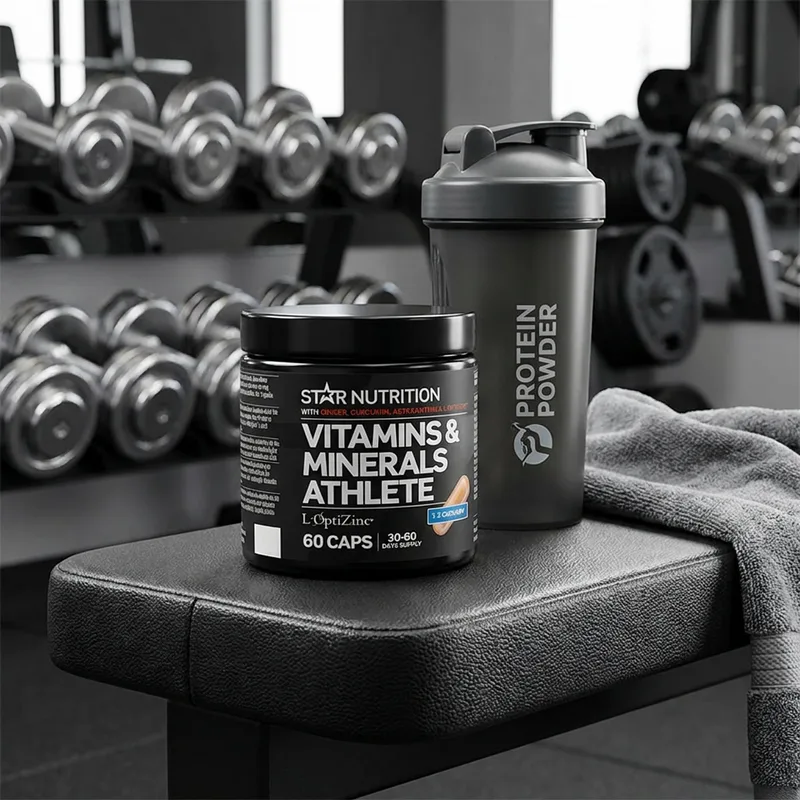 Star Nutrition Ultimate Vitamins & Minerals Athlete 60 kapsler i hverdagsmiljø