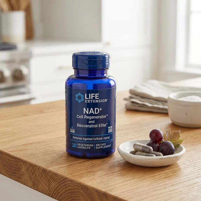 Life Extension NAD+ Cell Regenerator og Resveratrol Elite produktbilde