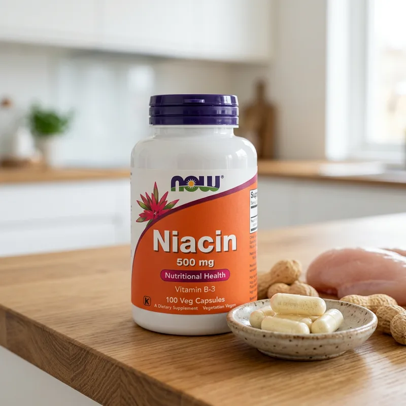 NOW Foods Niacin 500 mg (vegetabilske kapsler) produktbilde