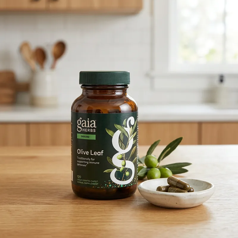 Gaia Herbs Olivenblad, Vegan Liquid Phyto-Caps produktbilde