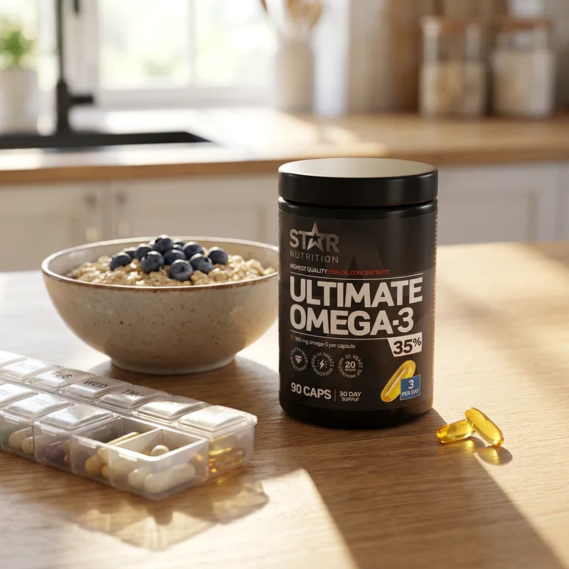 Star Nutrition Ultimate Omega-3 1000 mg 90 kapsler i hverdagsmiljø